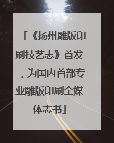 《扬州雕版印刷技艺志》首发，为国内首部专业雕版印刷全媒体志书