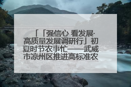 「强信心 看发展·高质量发展调研行」初夏时节农事忙——武威市凉州区推进高标准农田建设见闻