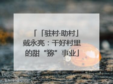 「驻村·助村」戴永亮：干好村里的甜“猕”事业