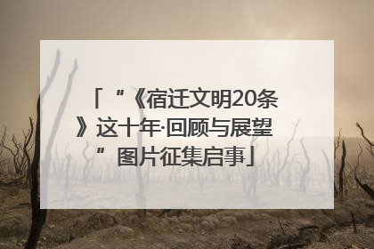 “《宿迁文明20条》这十年·回顾与展望”图片征集启事
