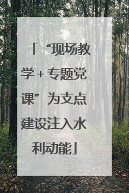 “现场教学＋专题党课”为支点建设注入水利动能