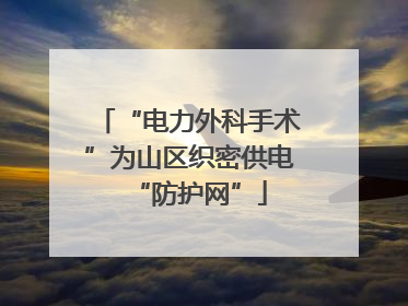 “电力外科手术”为山区织密供电“防护网”