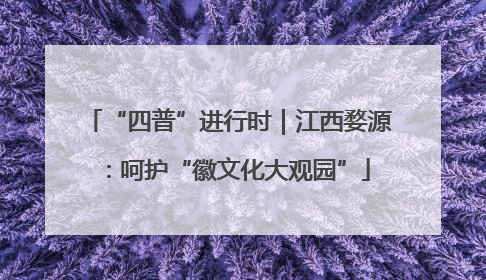 “四普”进行时｜江西婺源：呵护“徽文化大观园”