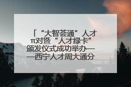 “大智荟通”人才π对暨“人才绿卡”颁发仪式成功举办——西宁人才周大通分会场亮点纷呈