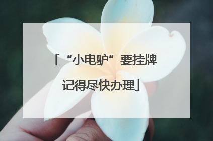 “小电驴”要挂牌 记得尽快办理