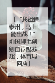 “我祖籍泰州，马上能出战！”前国脚毛剑卿自荐踢苏超，体育局回应