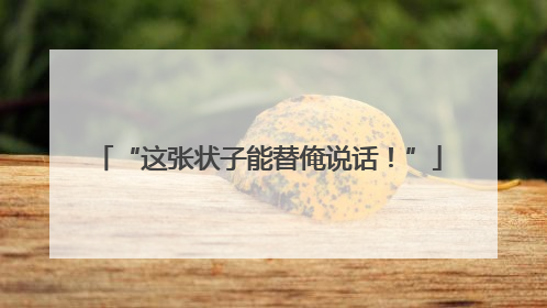 “这张状子能替俺说话！”