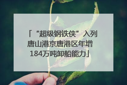 “超级钢铁侠”入列 唐山港京唐港区年增184万吨卸船能力