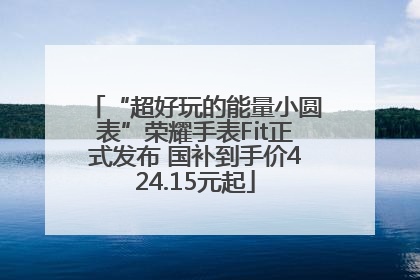 “超好玩的能量小圆表”荣耀手表Fit正式发布 国补到手价424.15元起