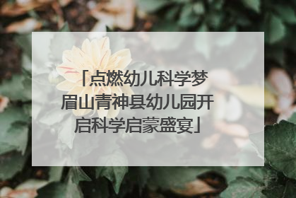 点燃幼儿科学梦 眉山青神县幼儿园开启科学启蒙盛宴