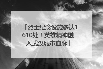 烈士纪念设施多达1610处！英雄精神融入武汉城市血脉