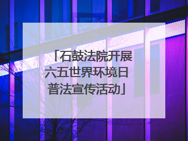 石鼓法院开展六五世界环境日普法宣传活动