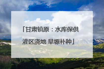 甘肃镇原：水库保供 灌区浇地 旱塬补种