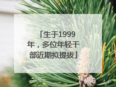 生于1999年，多位年轻干部近期拟提拔