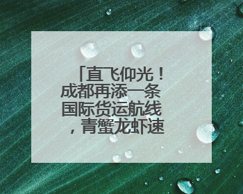 直飞仰光！成都再添一条国际货运航线，青蟹龙虾速达市民餐桌