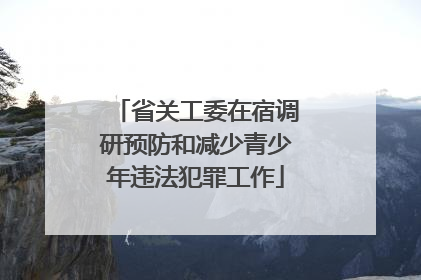 省关工委在宿调研预防和减少青少年违法犯罪工作
