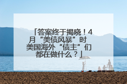 答案终于揭晓！4月“美债风暴”时 美国海外“债主”们都在做什么？