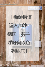 确保物资运入加沙 德国、芬兰呼吁向以色列施压
