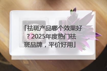 祛斑产品哪个效果好？2025年度热门祛斑品牌，平价好用