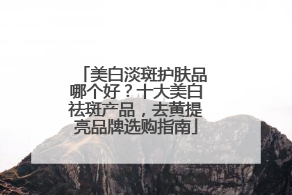 美白淡斑护肤品哪个好？十大美白祛斑产品，去黄提亮品牌选购指南