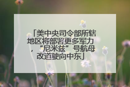美中央司令部所辖地区将部署更多军力，“尼米兹”号航母改道驶向中东