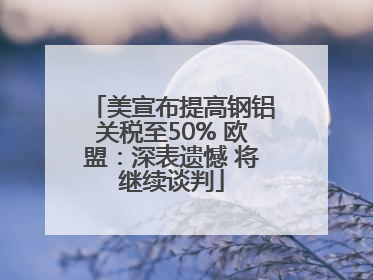 美宣布提高钢铝关税至50% 欧盟：深表遗憾 将继续谈判