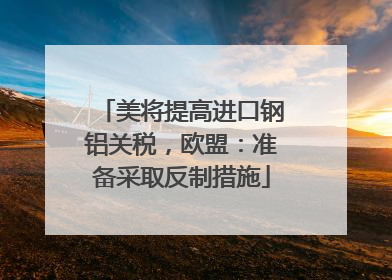 美将提高进口钢铝关税，欧盟：准备采取反制措施