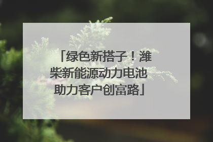 绿色新搭子！潍柴新能源动力电池助力客户创富路