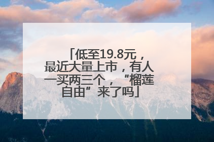 低至19.8元，最近大量上市，有人一买两三个，“榴莲自由”来了吗