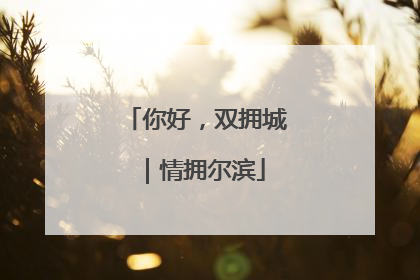 你好，双拥城｜情拥尔滨