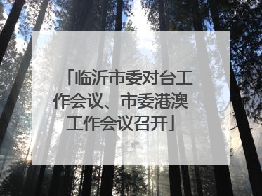 临沂市委对台工作会议、市委港澳工作会议召开