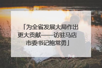 为全省发展大局作出更大贡献——访驻马店市委书记鲍常勇