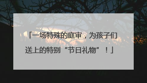 一场特殊的庭审，为孩子们送上的特别“节日礼物”！