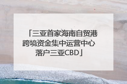 三亚首家海南自贸港跨境资金集中运营中心落户三亚CBD