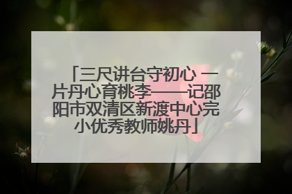 三尺讲台守初心 一片丹心育桃李——记邵阳市双清区新渡中心完小优秀教师姚丹