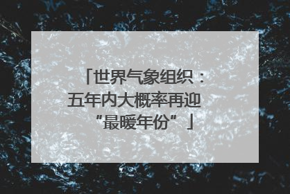 世界气象组织：五年内大概率再迎“最暖年份”