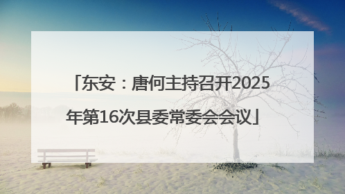 东安：唐何主持召开2025年第16次县委常委会会议