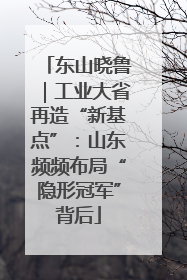 东山晓鲁｜工业大省再造“新基点”：山东频频布局“隐形冠军”背后