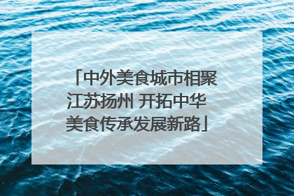 中外美食城市相聚江苏扬州 开拓中华美食传承发展新路