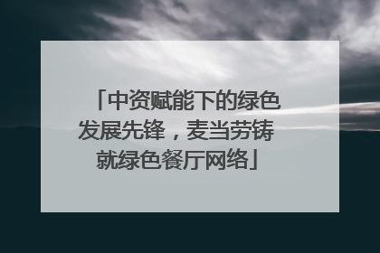 中资赋能下的绿色发展先锋，麦当劳铸就绿色餐厅网络