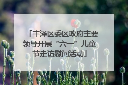 丰泽区委区政府主要领导开展“六一”儿童节走访慰问活动