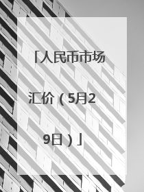 人民币市场汇价（5月29日）