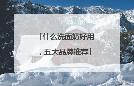 什么洗面奶好用，五大品牌推荐