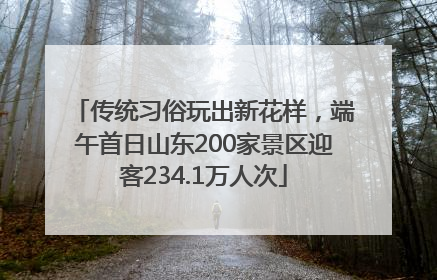 传统习俗玩出新花样，端午首日山东200家景区迎客234.1万人次
