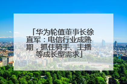 华为轮值董事长徐直军：电信行业成熟期，抓住骑手、主播等成长型需求
