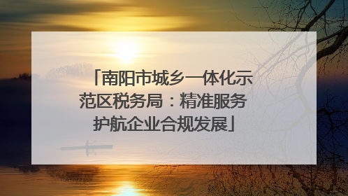 南阳市城乡一体化示范区税务局：精准服务护航企业合规发展
