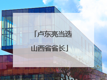 卢东亮当选山西省省长