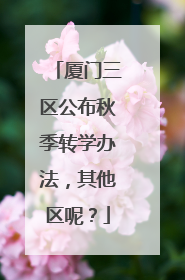 厦门三区公布秋季转学办法，其他区呢？