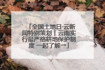 全国土地日·云新闻特别策划丨云南实行最严格耕地保护制度 一起了解→