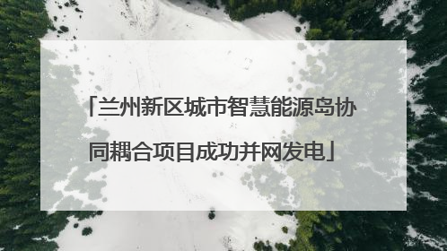 兰州新区城市智慧能源岛协同耦合项目成功并网发电
